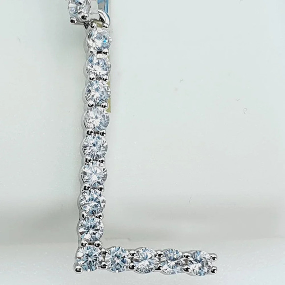 "925 Sterling Silver Cubic Zirconia Initial Pendant, UU1P6A6178 - Picture 9 of 10
